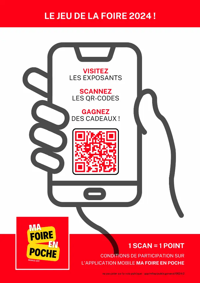 ma foire en poche, appli, application mobile, jeu de la foire, exposant à la foire, gagnez des cadeaux à la foire, exposants, organisateurs de salons